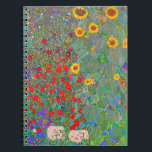 Caderno Espiral Jardim de Fazenda de Gustav Klimt com girassóis<br><div class="desc">Jardim de Fazenda de Gustav Klimt com o caderno Girassóis.</div>