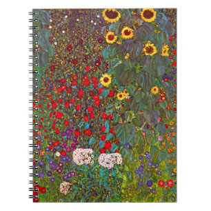 Caderno Espiral Jardim de Fazenda Gustav Klimt com o notebook Sunf