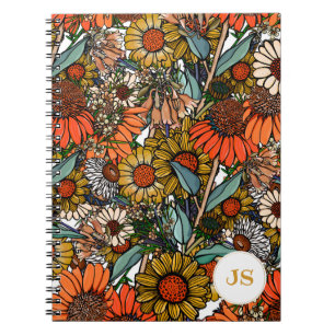 Caderno Espiral Jardim de flor selvagem de Bush australiano