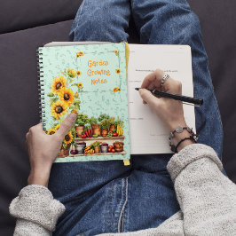 Caderno Espiral Jardim de Girassóis Legumes Diário Personalizado