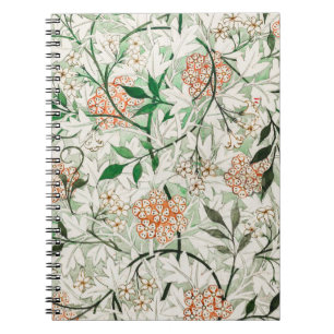 Caderno Espiral Jardim de Jasmim William Morris Flor Clássica