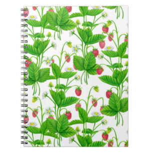 Caderno Espiral Jardim de morango