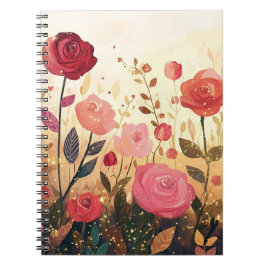 Caderno Espiral jardim de rosas caprichosas