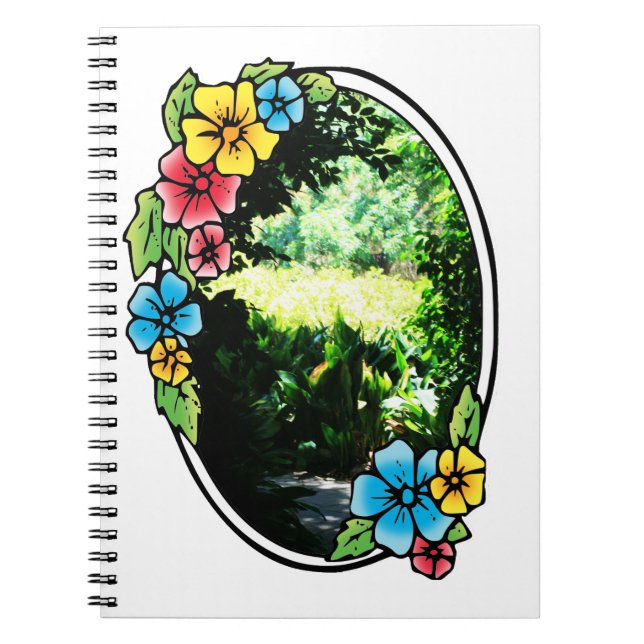Caderno Espiral Jardim do Éden com Quadro Colorido (Frente)