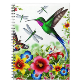 Caderno Espiral Jardim do Hummingbird Floral