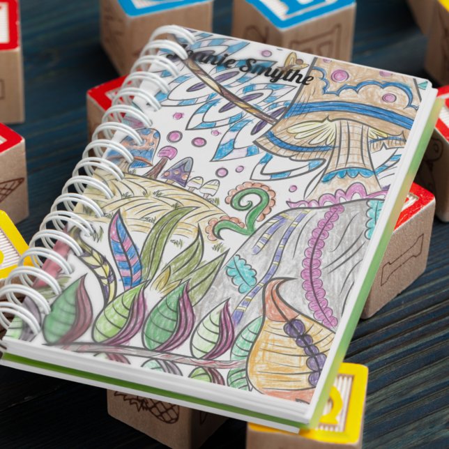 Caderno Espiral Jardim Encantado com Cogumelos Magos (Criador carregado)