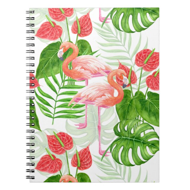 Caderno Espiral Jardim Flamingo (Frente)