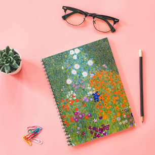 Caderno Espiral Jardim Flor Gustav Klimt