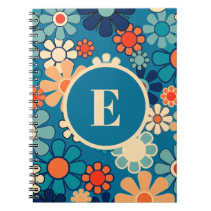 Caderno Espiral Jardim Floral Groovy Retro Anos 60 70 Personalizad