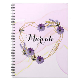 Caderno Espiral Jardim florescente roxo