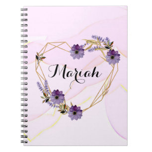 Caderno Espiral Jardim florescente roxo
