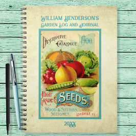 Caderno Espiral Jardim Personalizado de Pacote de Semente Vintage