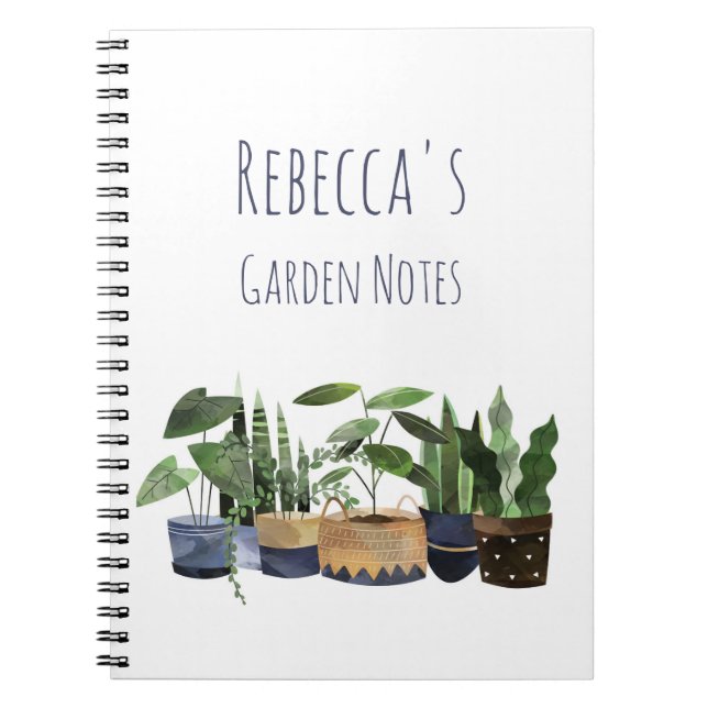 Caderno Espiral Jardim Personalizado de Planta e Pote (Frente)