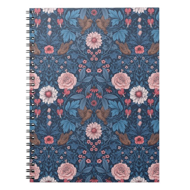 Caderno Espiral Jardim selvagem em azul (Frente)