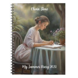 Caderno Espiral Jardim Vintage - Notebook Meu Diário de Verão