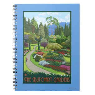 Caderno Espiral Jardins de Butchart - baía de Brentwood