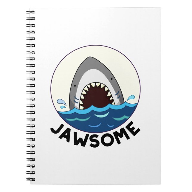 Caderno Espiral Jawsome Funny Sharny Teeth Pun (Frente)
