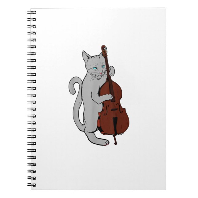 Caderno Espiral Jazz Cat Brincando De Cabeça Eeta Legal Homens Mus (Frente)