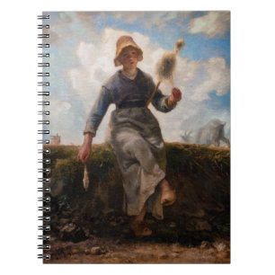Caderno Espiral Jean-Francois Millet - The Spinner Girl