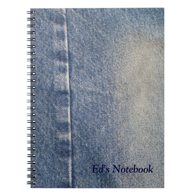 Caderno Espiral Jeans desbotados / Tecido denim (Frente)