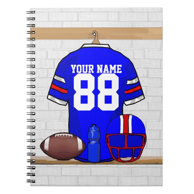 Caderno Espiral Jérsei vermelho branco azul personalizado do (Frente)