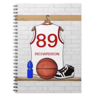 Caderno Espiral Jersey, White e Red Basbol Personalizado
