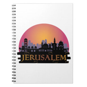 Caderno Espiral Jerusalém - Linha do horizonte da Cidade Antiga -