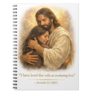 Caderno Espiral Jesus Abraçando Sua Filha – Bloco de Notas do Amor