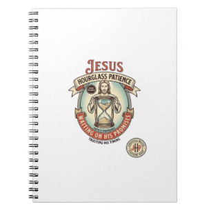 Caderno Espiral Jesus Ampulheta Paciência Jesus Ampulheta Paciênci