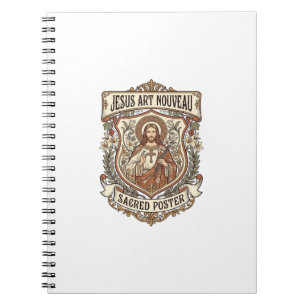 Caderno Espiral Jesus Arte Nova Sagrada Poster Jesus Arte Nova