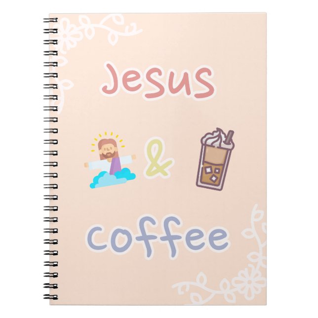 Caderno Espiral Jesus + Café (Frente)