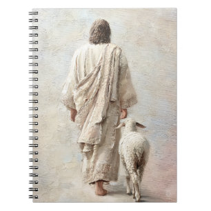 Caderno Espiral Jesus Caminhando com o Cordeiro