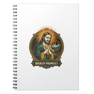Caderno Espiral Jesus Chip Quebrado Preso Na Tigela De Dip Humor D