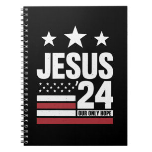 Caderno Espiral Jesus Cristo 2024 Presidente EUA Eleição Política