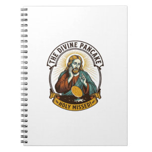 Caderno Espiral Jesus Derrubou Panqueca Perfeita Virando Errou a P