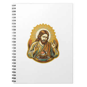 Caderno Espiral Jesus Derrubou Sushi No Salpico De Molho De Soja H