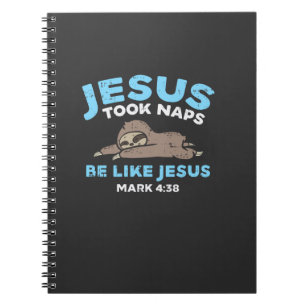 Caderno Espiral Jesus Dormiu Sonecas Preguiça Versículo Bíblico En