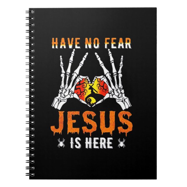Caderno Espiral Jesus é a mão do esqueleto do coração (Frente)