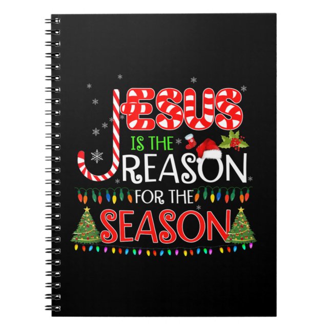 Caderno Espiral Jesus É A Razão Para Os Presentes De Natal Da Époc (Frente)