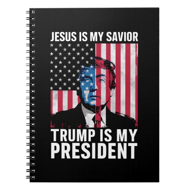 Caderno Espiral Jesus é meu salvador Trump é meu presidente 2024 (Frente)