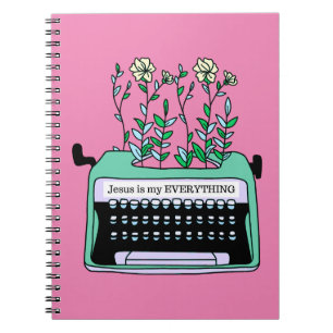 Caderno Espiral Jesus é minha TUDO, Escritora de Escrita Vintage e