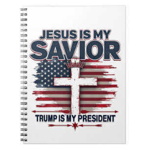 Caderno Espiral Jesus é o meu salvador Trump é meu presidente engr