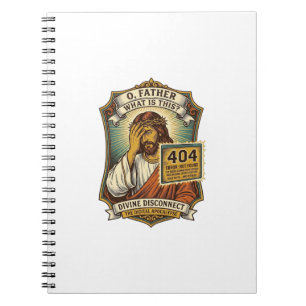 Caderno Espiral Jesus engraçado erro 404 Humor desenvolvedor web p