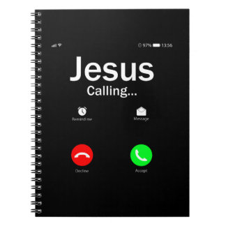 Caderno Espiral Jesus Está Ligando