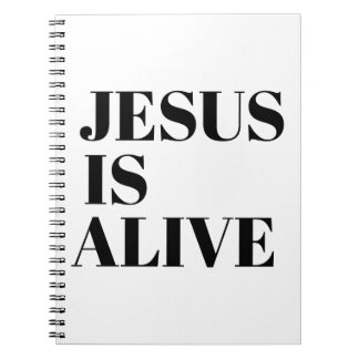 Caderno Espiral Jesus está vivo Cristo é risen cita Deus não