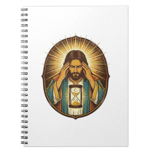 Caderno Espiral Jesus Impaciente Carregando Ampulheta Internet Len