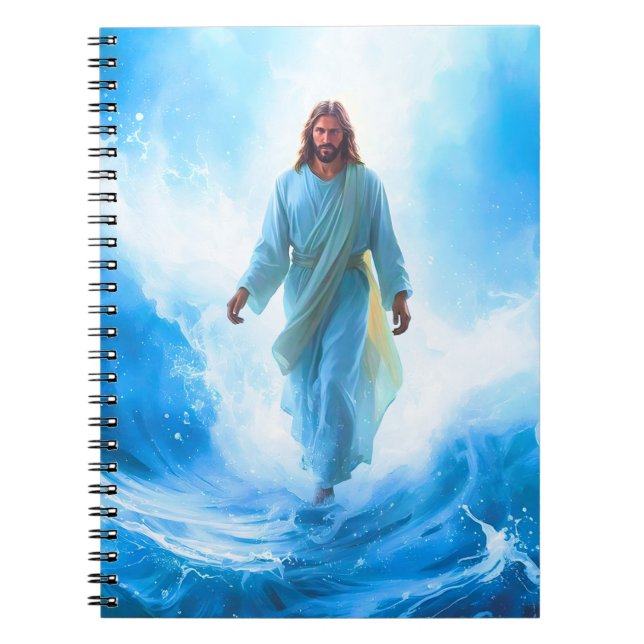 Caderno Espiral Jesus in Ocean notebook (Frente)