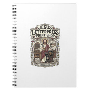 Caderno Espiral Jesus Letterpress Print Shop Jesus Letterpress Pri