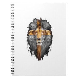 Caderno Espiral Jesus Lion Of Judah Jesus Cross Faith Christian Me