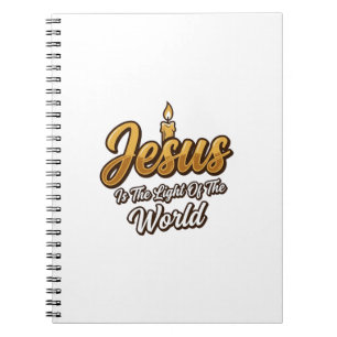 Caderno Espiral Jesus Luz do Mundo Vela Cristã Vector_1